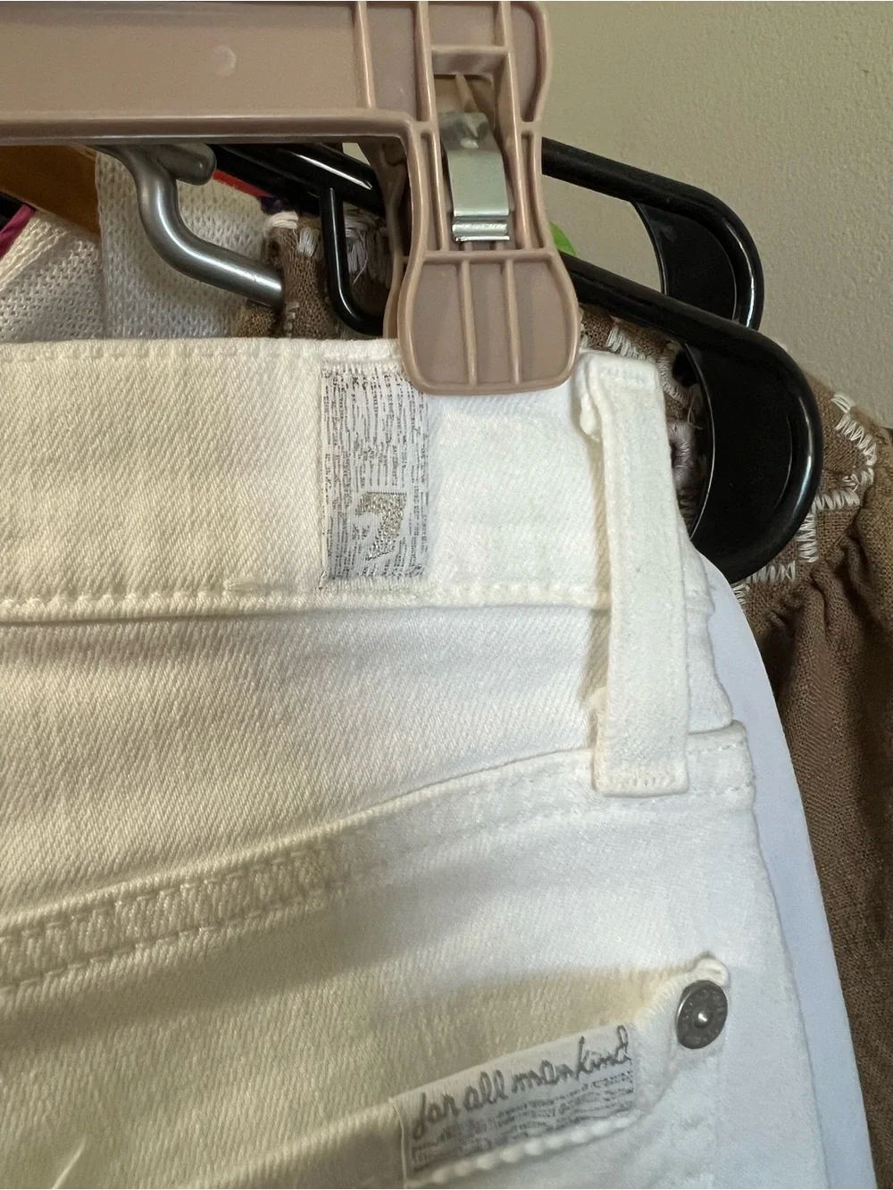 7 For All Mankind White Skinny White Jeans